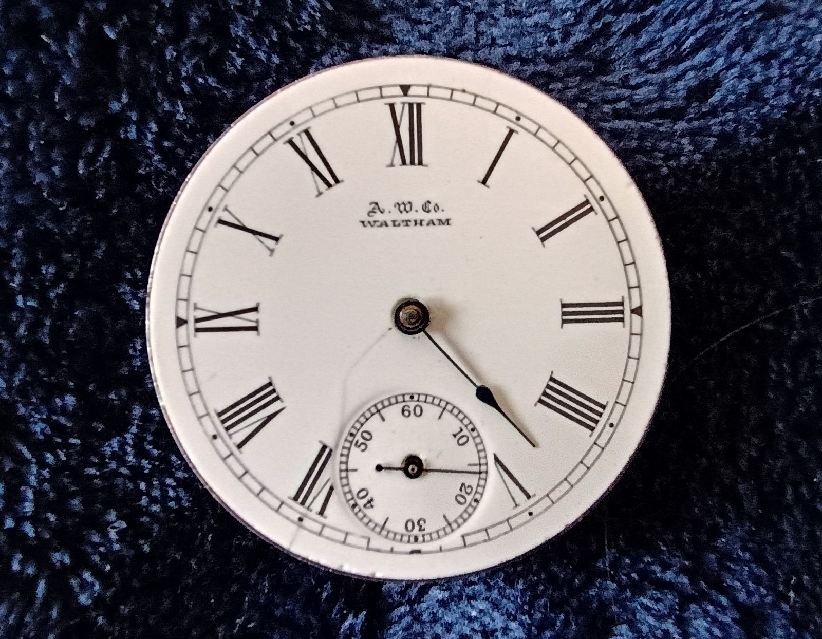 VINTAGE 6S WALTHAM POCKET WATCH MOVEMENT, GR. H , RUNNING, YEAR 1889-1890