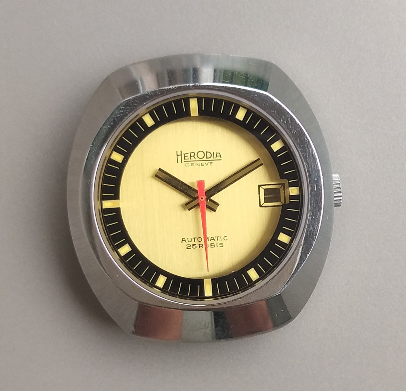 ETA 2452 Automatic Project Watch Steel Case + Dial & Hands NOS 1970’s Parts