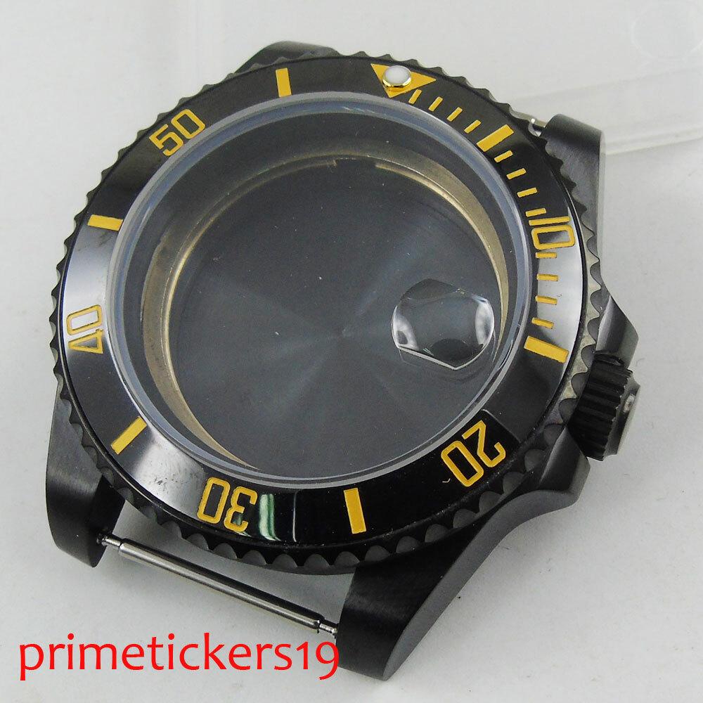 PVD Plated 40mm Watch Case with Ceramic Bezel Fit ETA 2836 MIYOTA Movement
