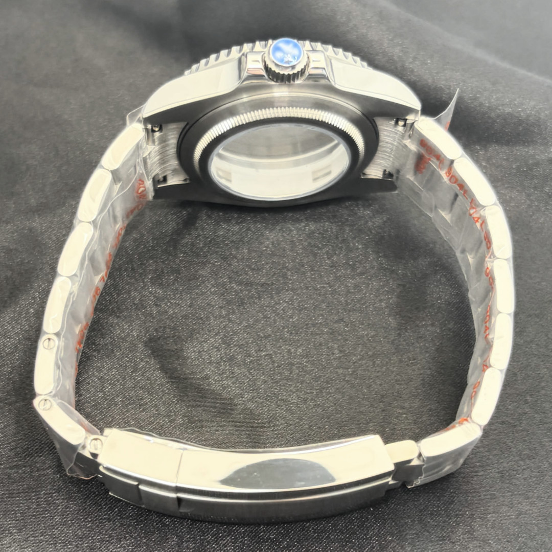 40mm Sapphire Crystal Silver Mod 24H Watch Case Red Black Fit ETA2824 2836