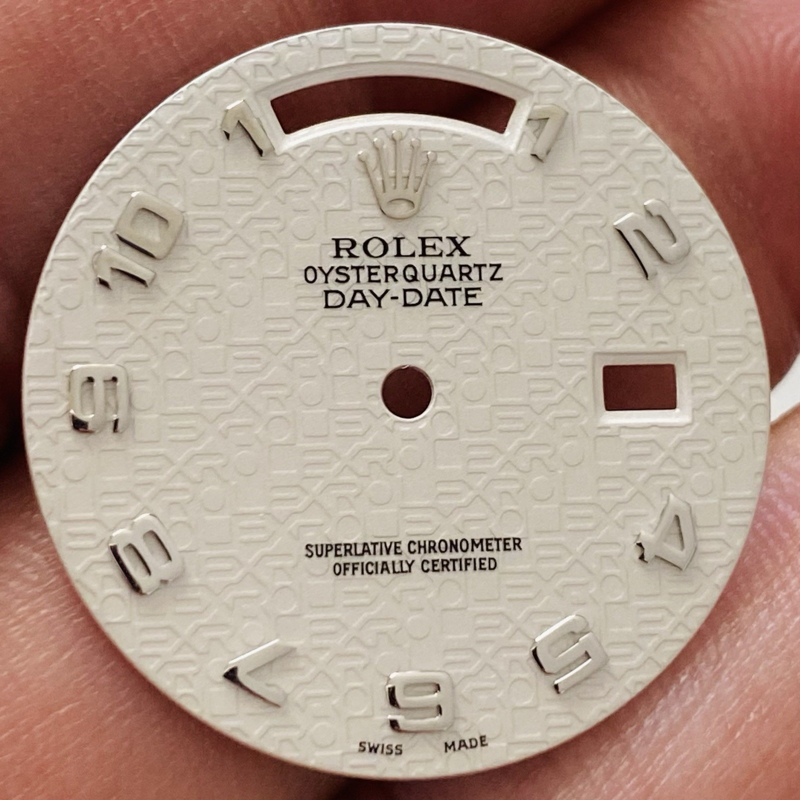 Rolex Computer White Dial For Day-Date Oysterquartz White Gold 36m Model 19019