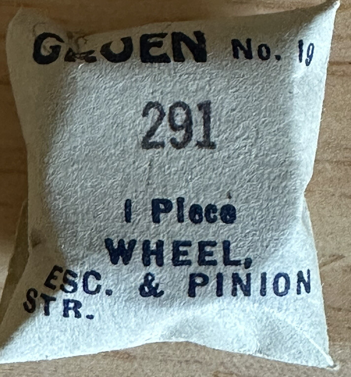 GENUINE GRUEN EB705 CAL291 ESCAPE WHEEL AND PINION WATCH REPAIR PART WP5