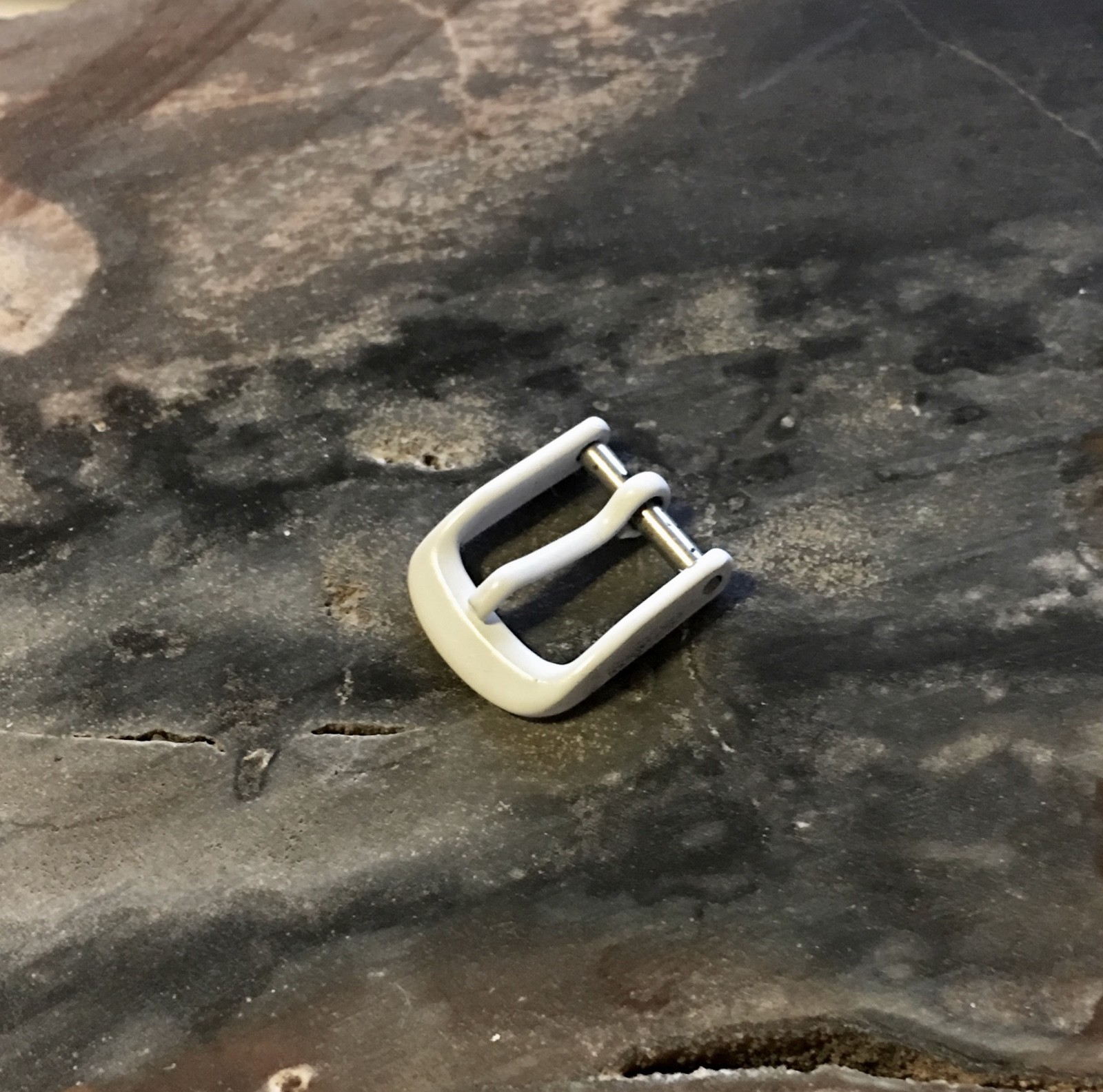 White vintage ladies watch strap buckle 9mm opening old stock from 1960s/70s