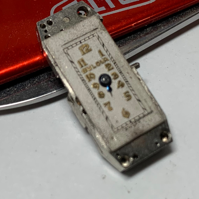 1934 Bulova Ladies Swiss Caliber 3AN 7J Baguette Shape Movement Dial Hand- Parts