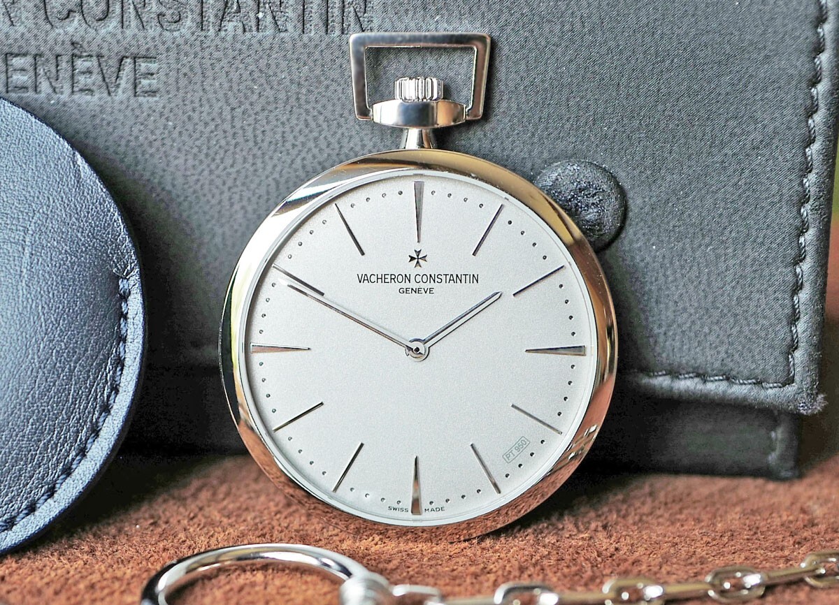 Vacheron Constantine Patrimony Contemporaine Platinum Pocket Watch & Chain