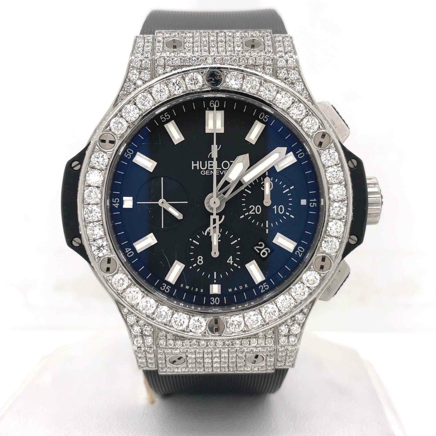 Hublot Big Bang Chronograph 44mm Custom Diamond Case & Bezel Mens 301.SX.1170.RX