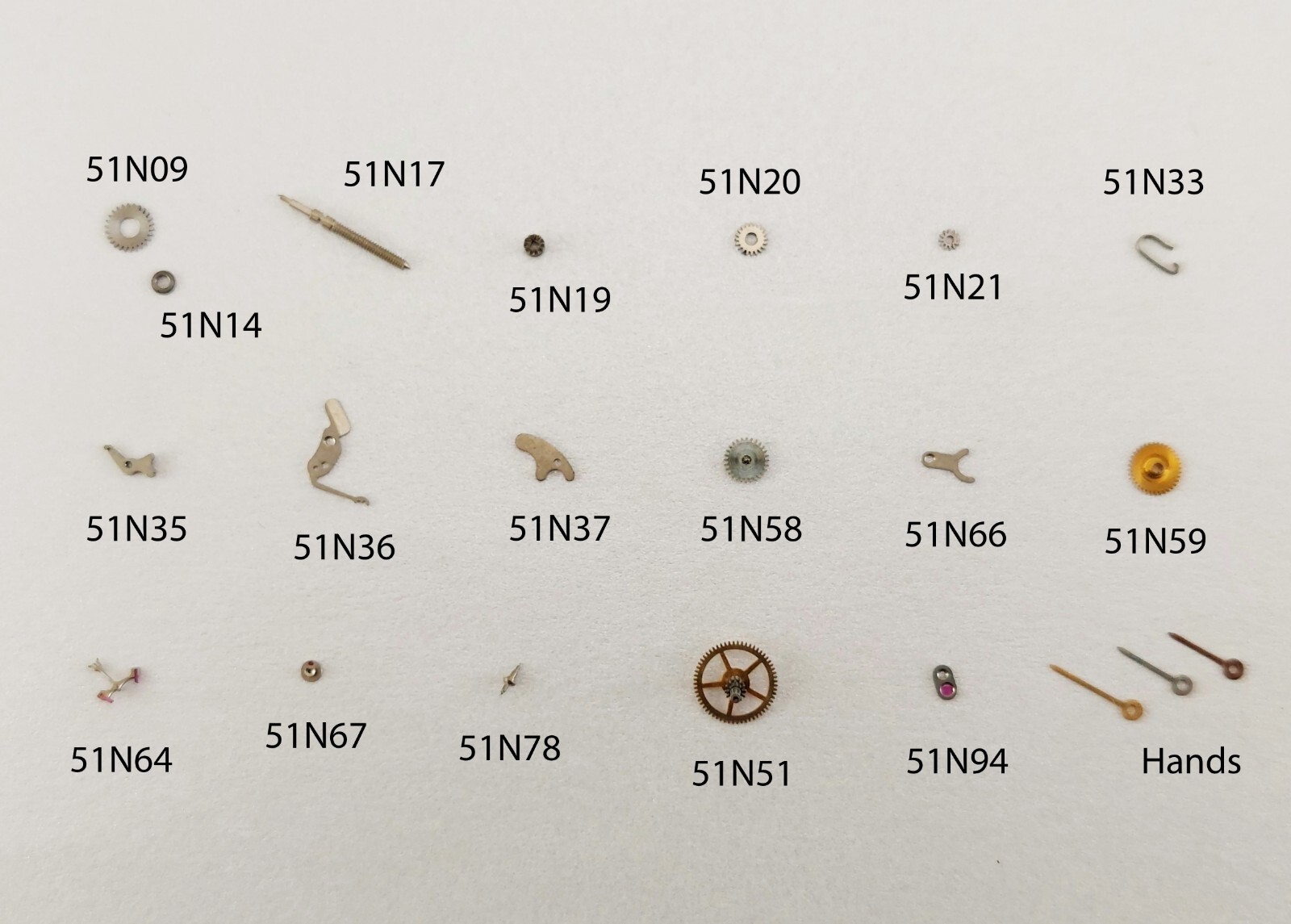 Lot of Original IWC International Watch Co. PARTS for Caliber 51N. Ca 1960’s