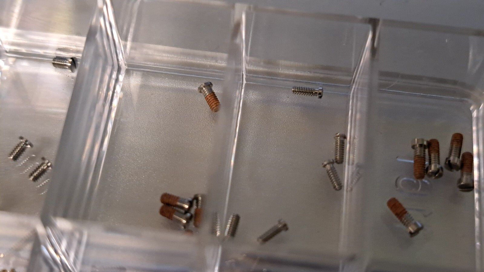 Unbranded miscellaneous watch case back screws. 1 box per order various sizes