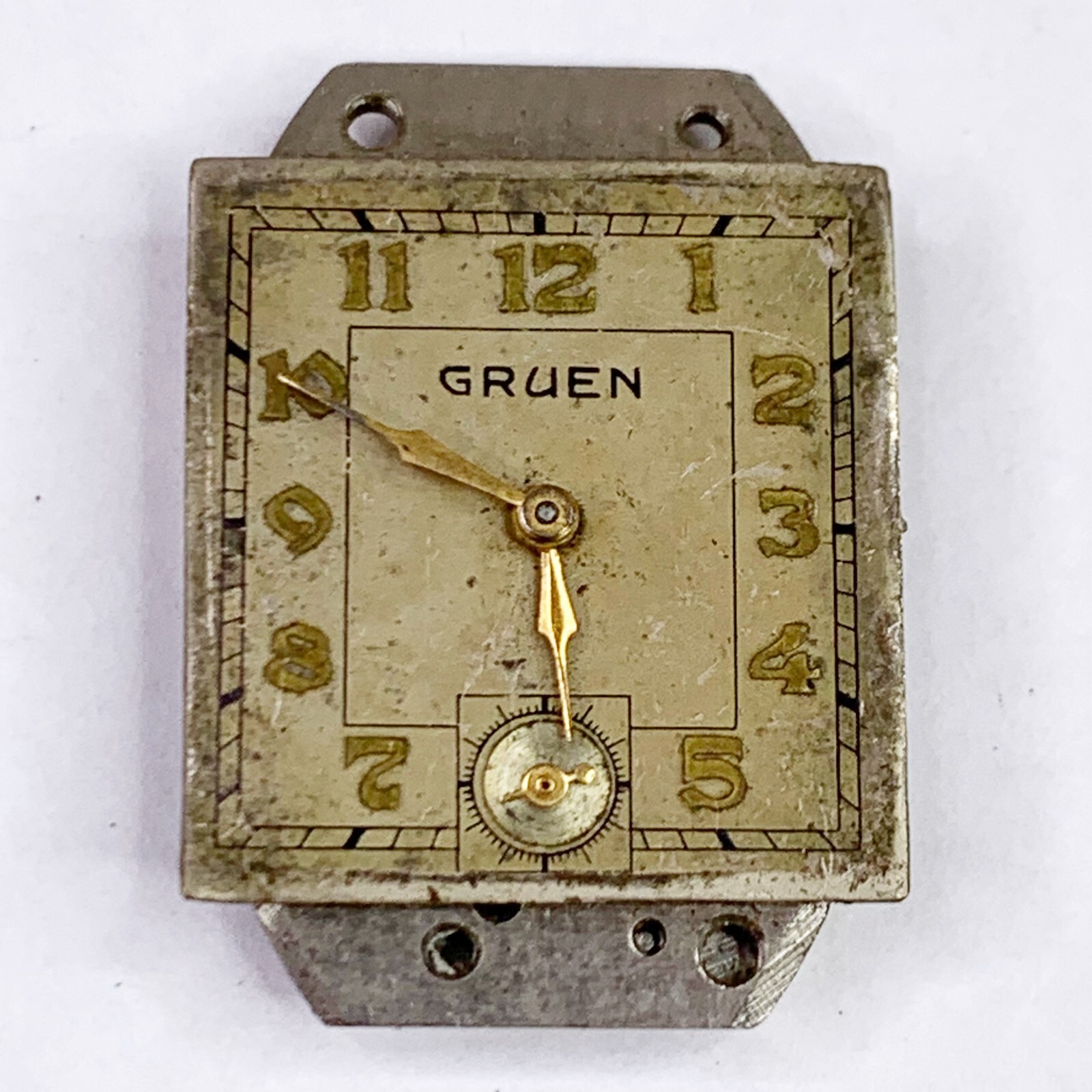 Gruen Partial Watch Movement Dial Bridge Balance Cock Watchmaker Parts Repair
