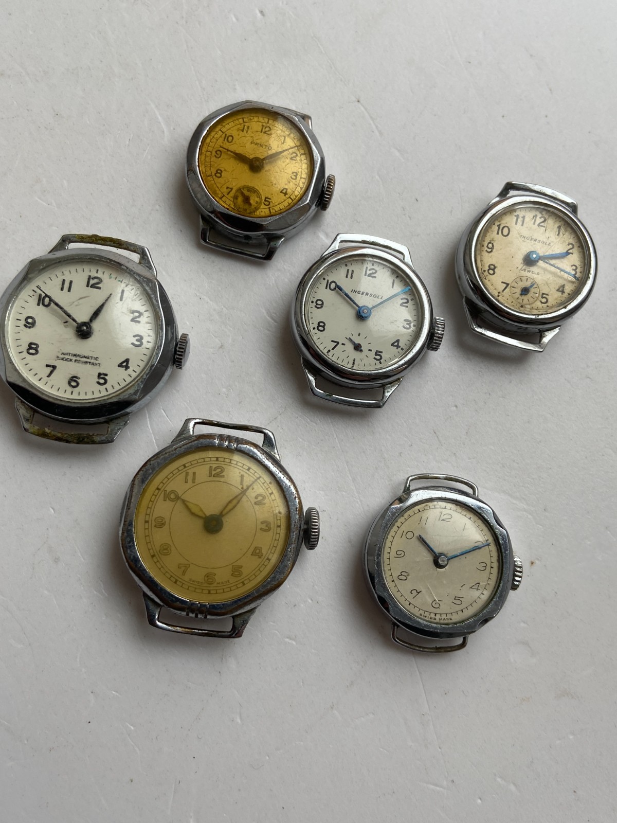 VINTAGE WOMEN WRIST WATCH FOR PARTS LOT MIX WWII MILITARY STYLE INGERSOLL