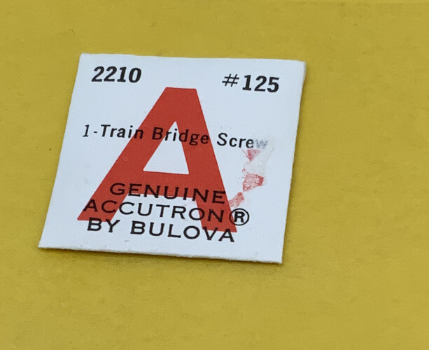 Bulova Accutron 2210 Part #125 Train Bridge Screw (ONE) NOS