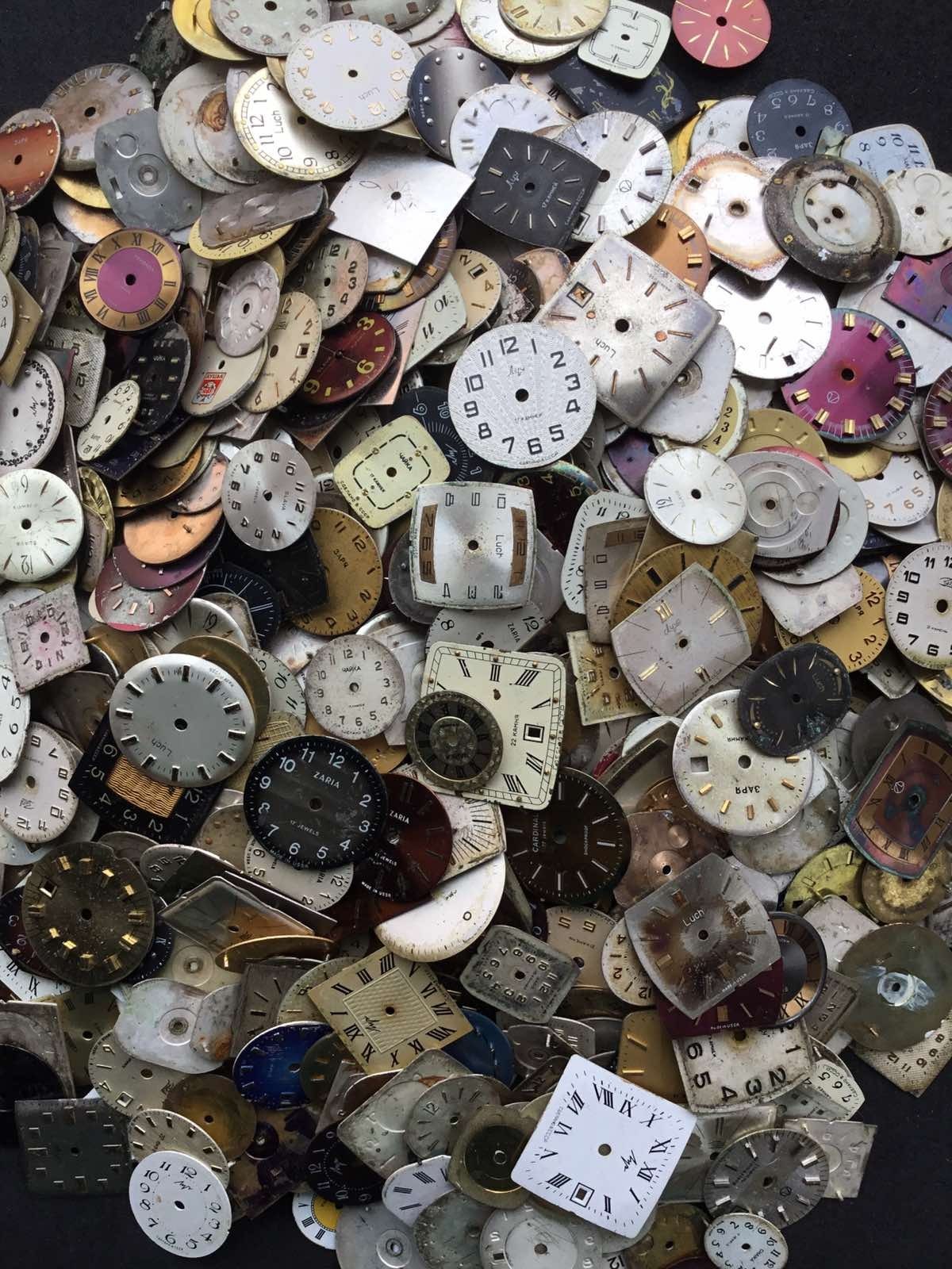 Lot 1000 pieces of used vintage ladies watch dials faces Steampunk Art DIY GOOD