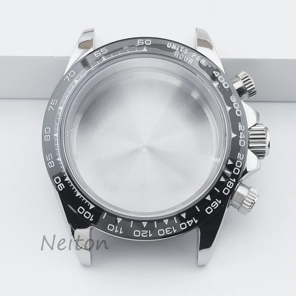 VK63 39Mm Watch Case Silver/Gold with Strap Solid Stainless Steel for VK63 Watch