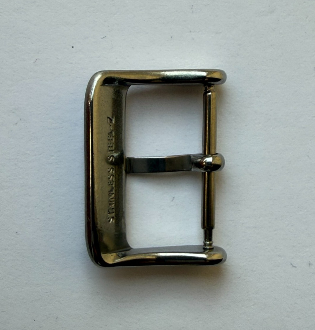 Genuine Original Seiko Brushed Steel Watch Pin Buckle 20mm Leather Rubber Strap