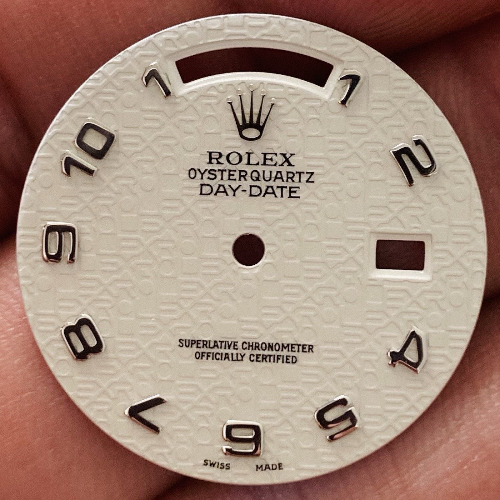 Rolex Computer White Dial For Day-Date Oysterquartz White Gold 36m Model 19019