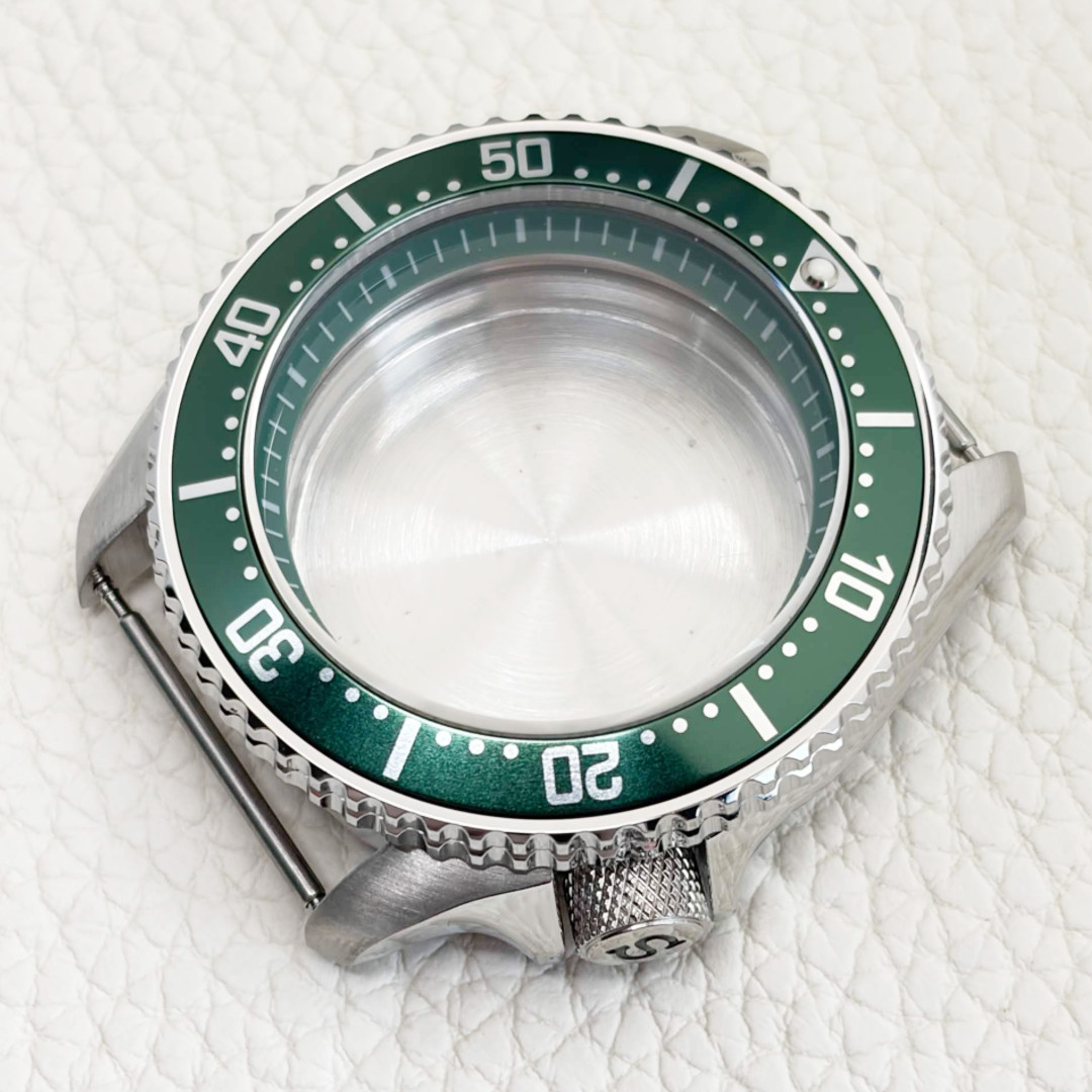 20ATM 42mm Sapphire Glass Ceramic Bezel Green Solid Watch Case Fit NH35 NH36 Mod