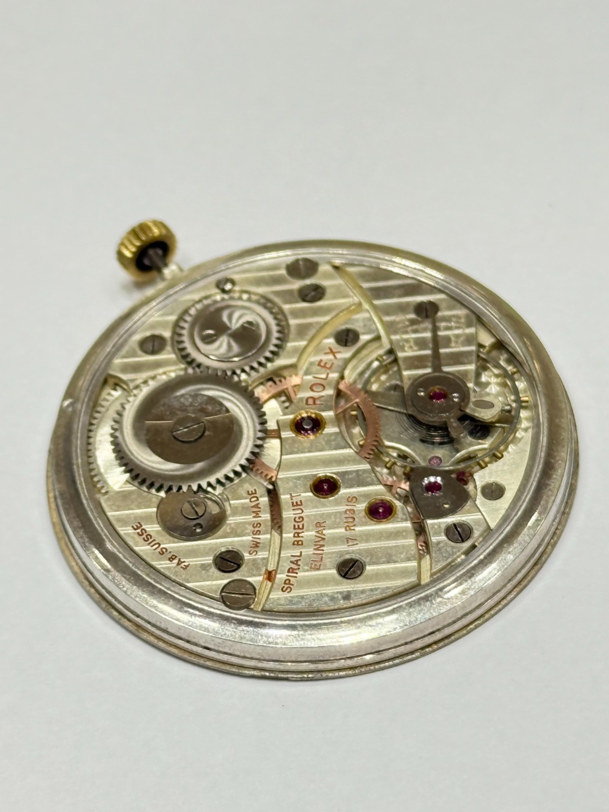 Rolex Pocket Watch Movement Manual Swiss Made Spiral Breguet Running
