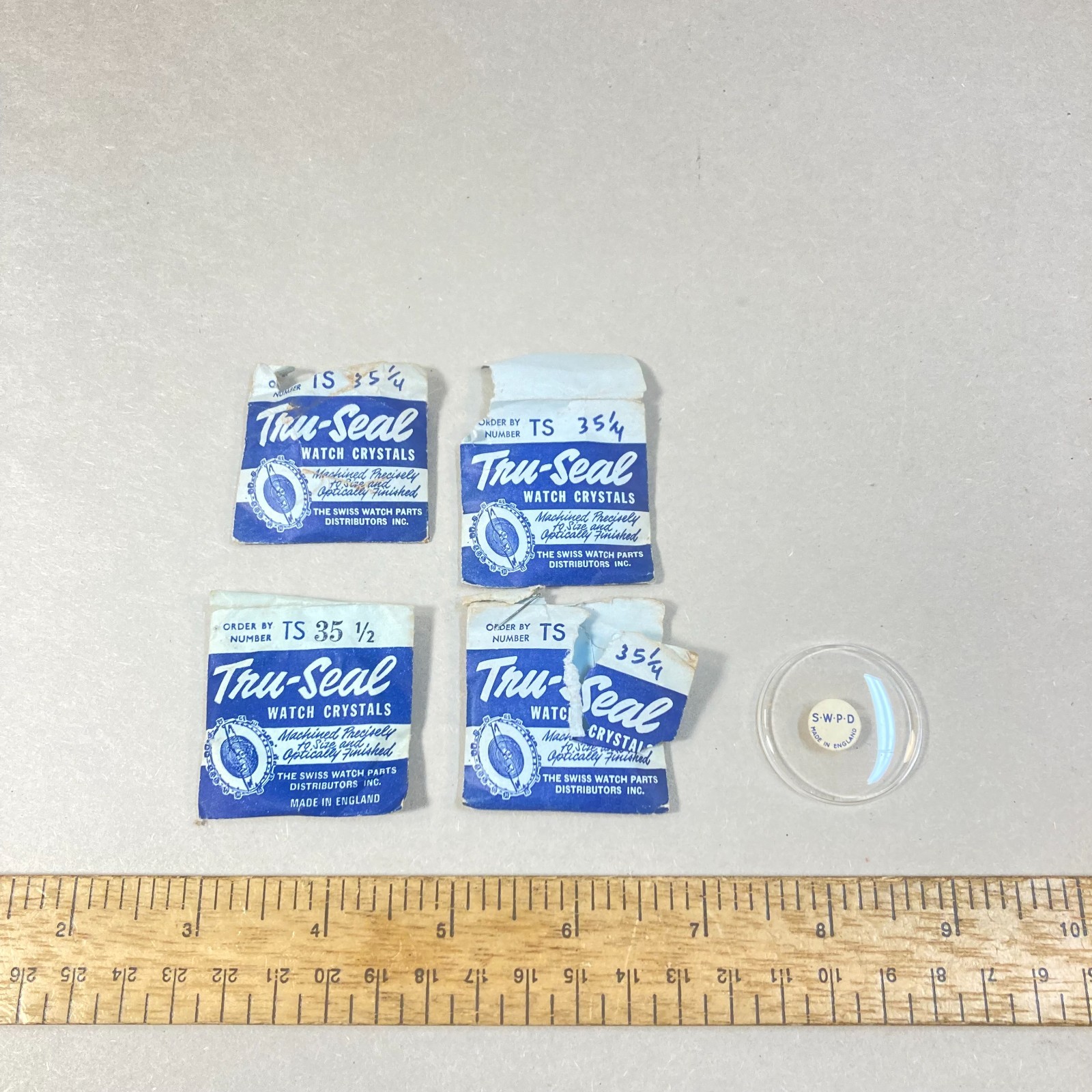 Vintage Tru-Seal Watch Crystal 4 Pc Watches Parts or Repair Swiss