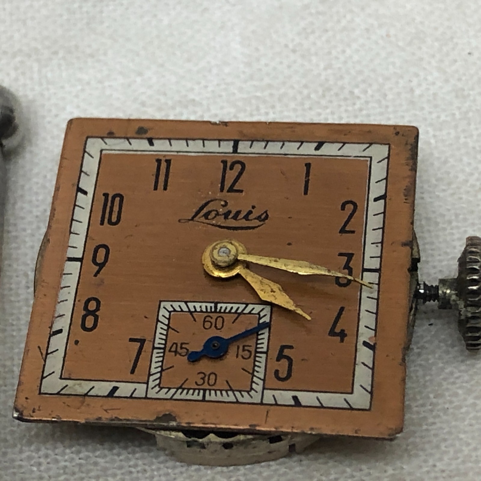 Vintage 1930-40’s Louis Watch Company 10k R Gold Plate For Parts or Repair