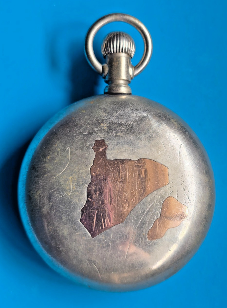 18 SIZE CRESCENT POCKET WATCH CASE WITH TRAIN LEVER AND PENDANT SET