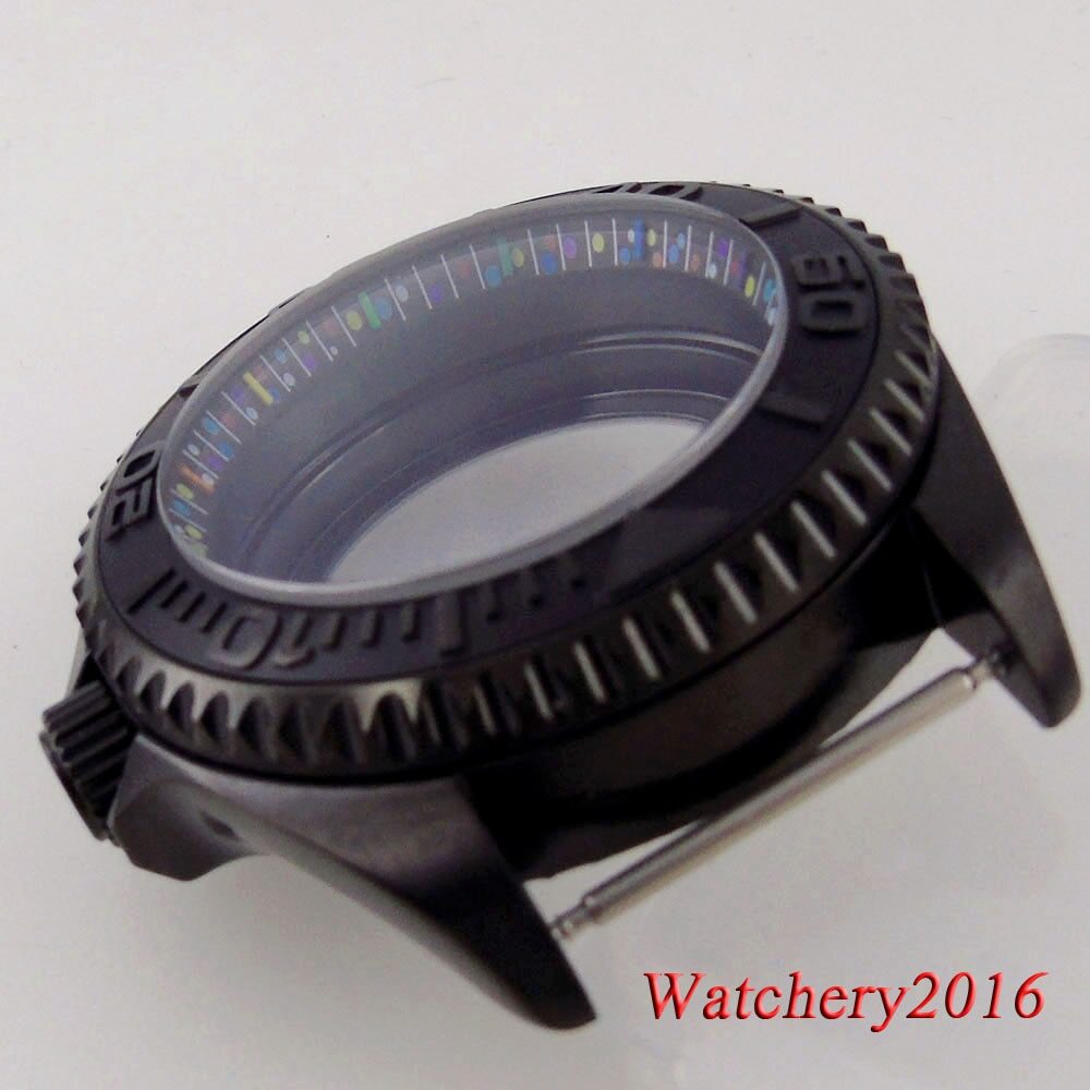 42mm NH35A 5Bar Automatic Black PVD Watch Case for Men For NH35 NH36 NH34 Color