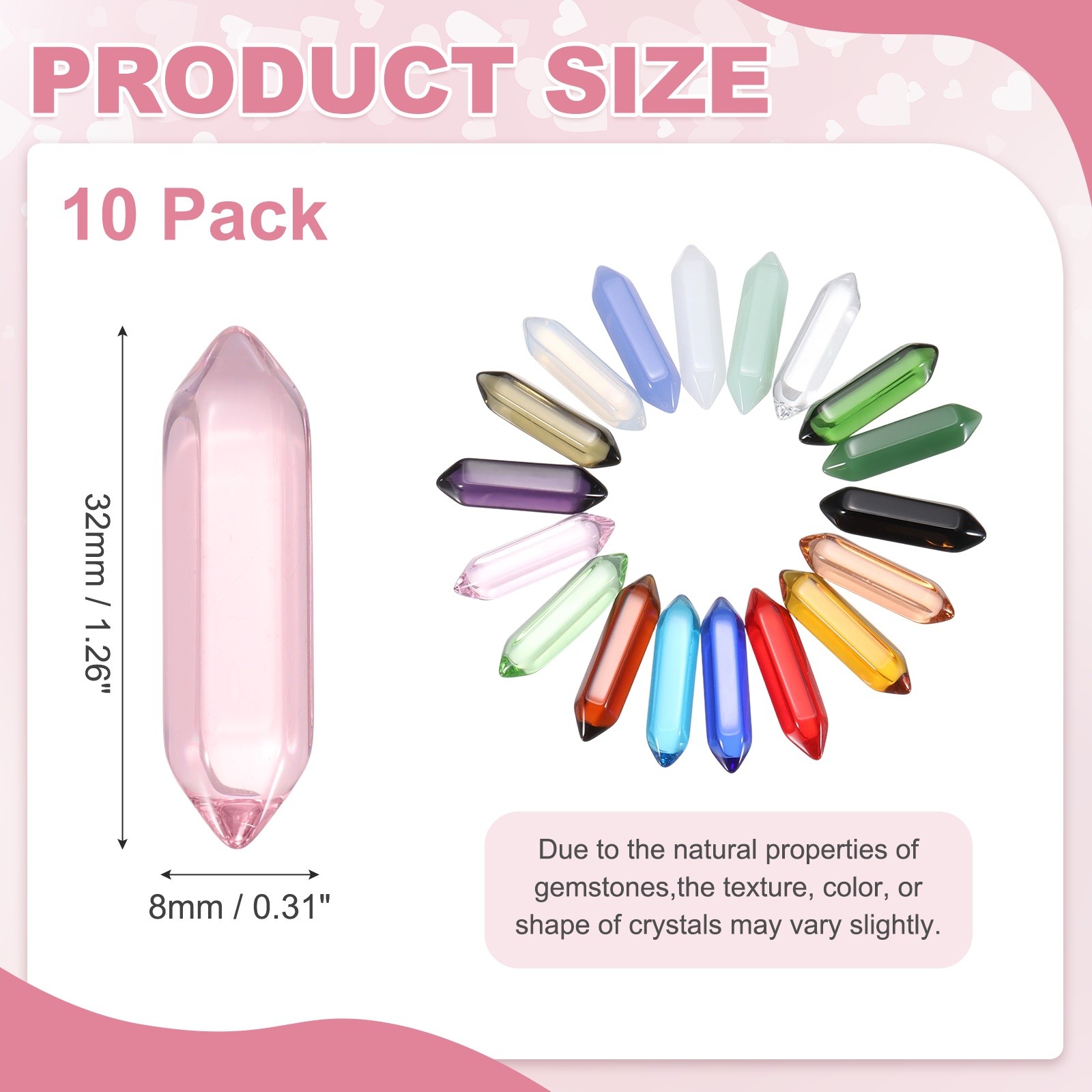 10 Pack Clear Pink Quartz Crystals Polished Crystals Bulk