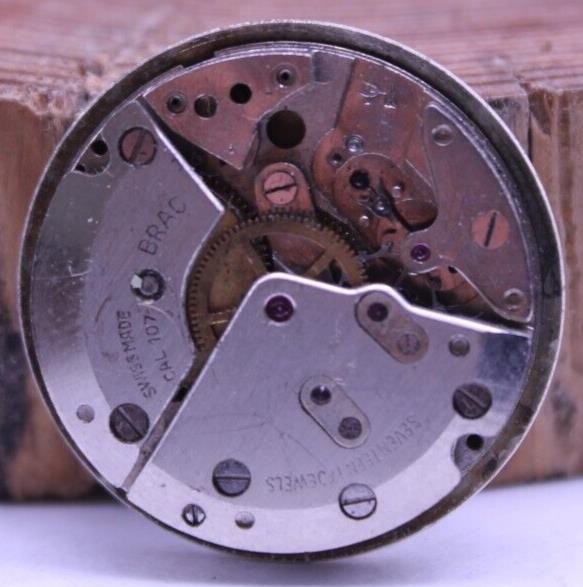 BULER CAL. 107 BRAC 17j SWISS WATCH MOVEMENT FOR REPAIR (A6)