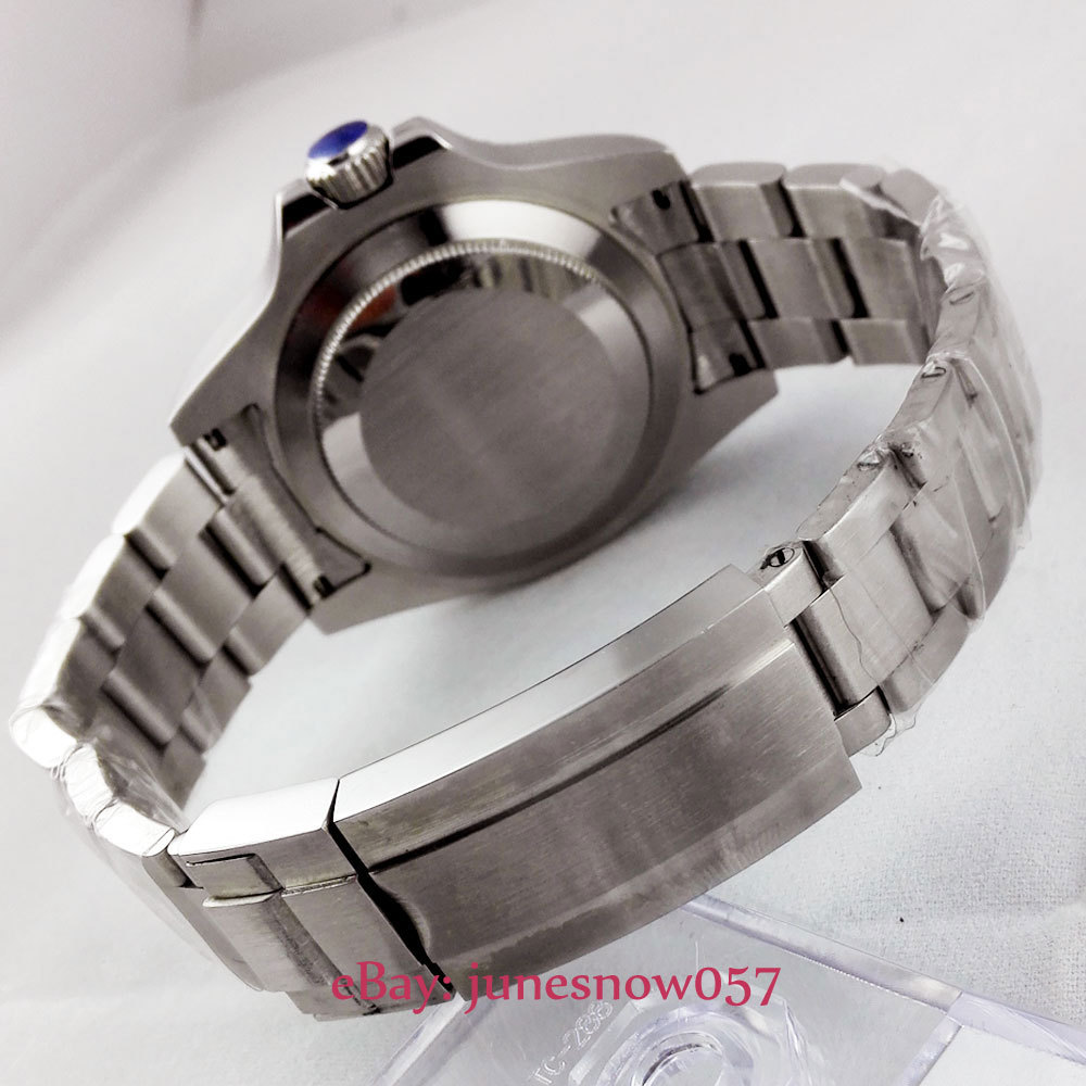 Fit ETA 2836 MIYOTA 8215 SUB 43mm Sapphire Glass Watch Case Brushed Bracelet