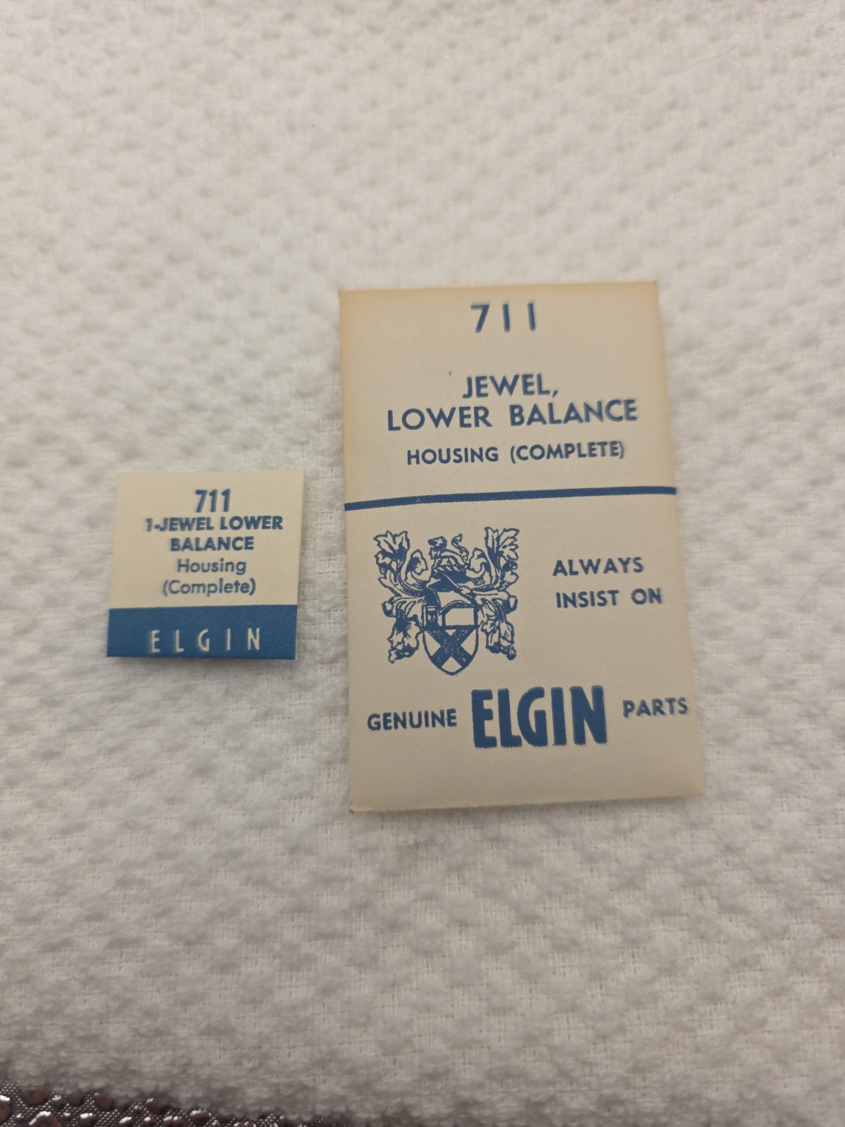 Genuine Elgin Jewel, Lower Balance Housing Complete #711 Watch Part Sealed NOS
