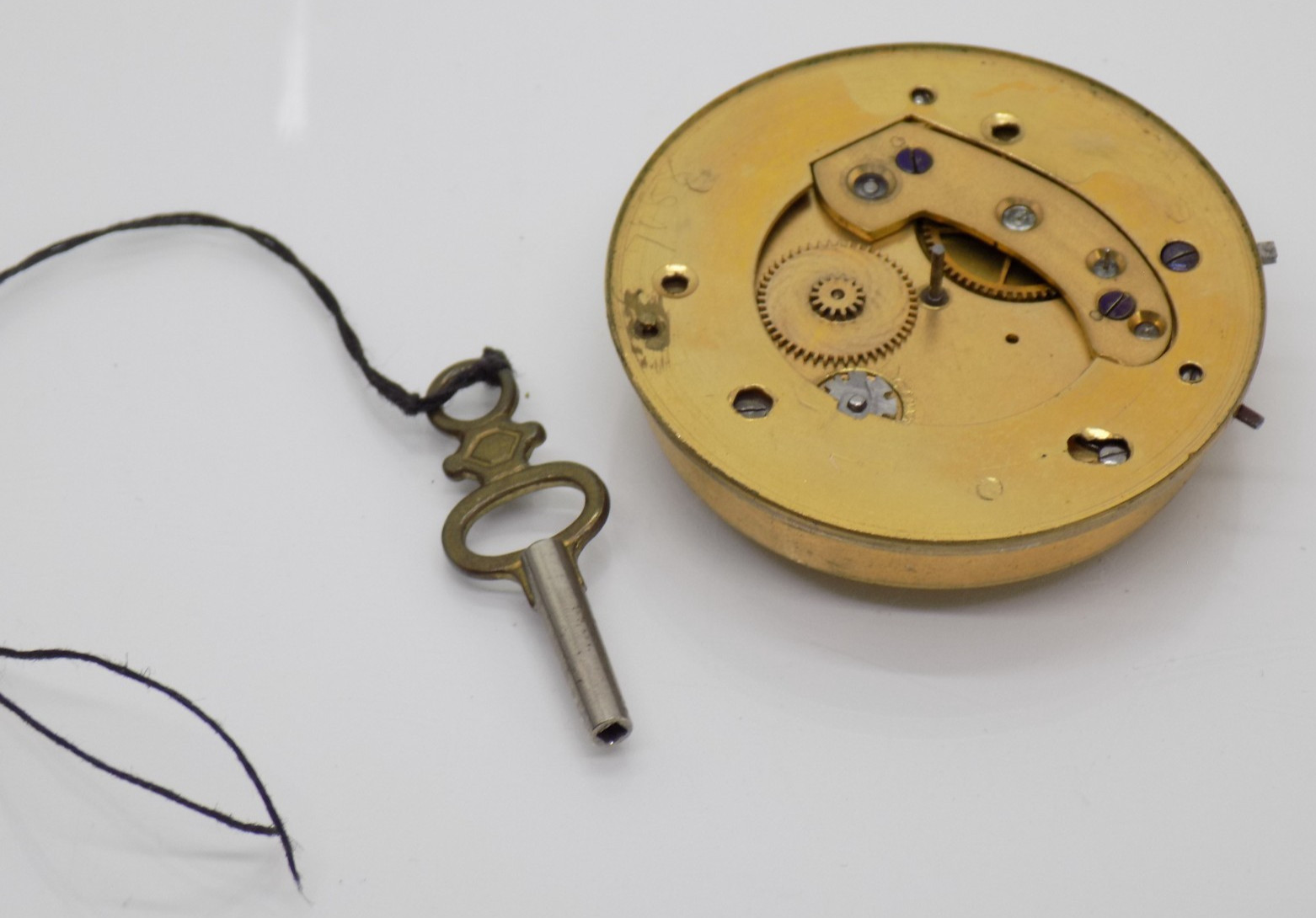 1805-1855 Joseph Johnson Verge Fusee Liverpool Pocket Watch Movement Part Key +