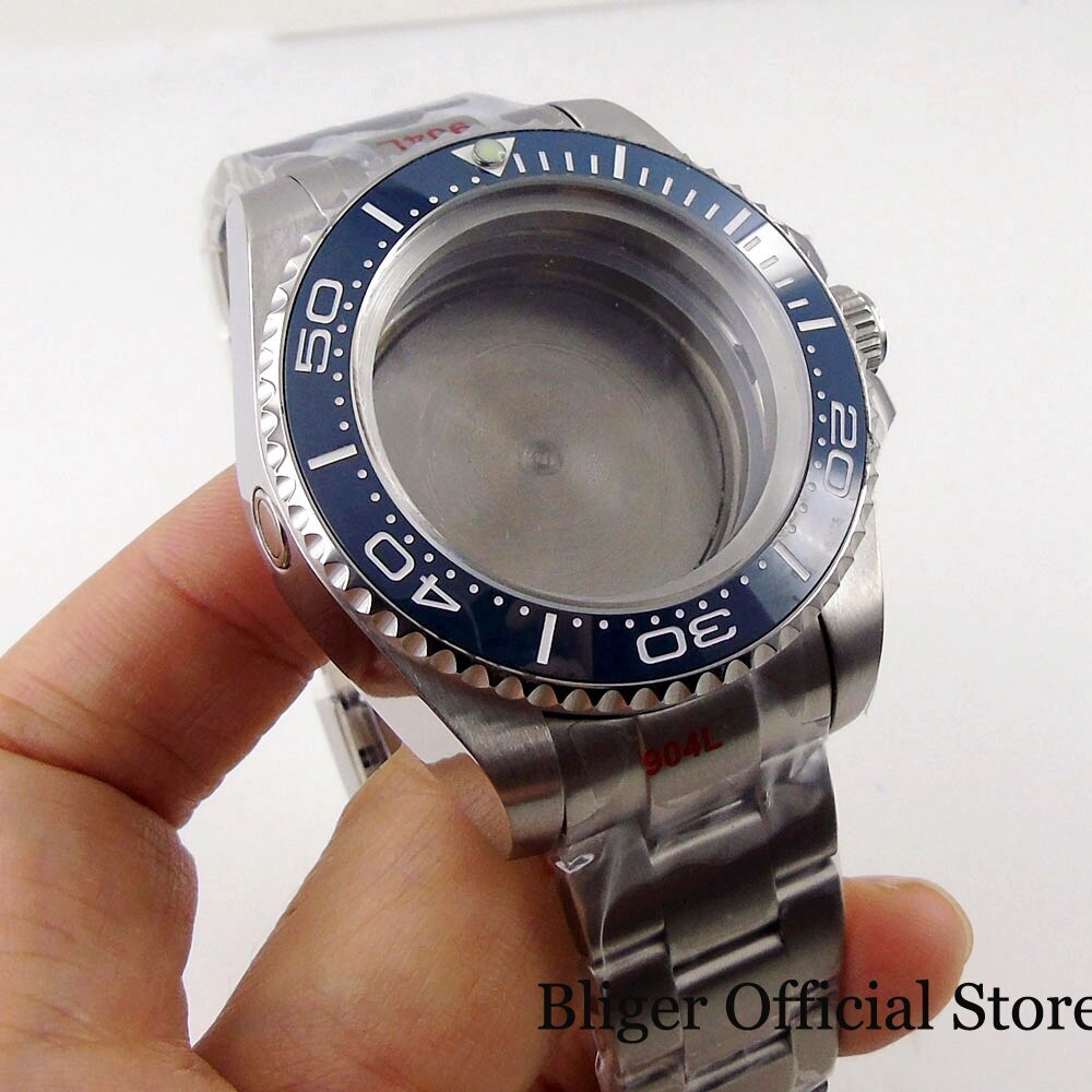BLIGER fit NH35A NH36A SEA 43mm Watch Case Navy Blue Insert ETA2824 PT5000