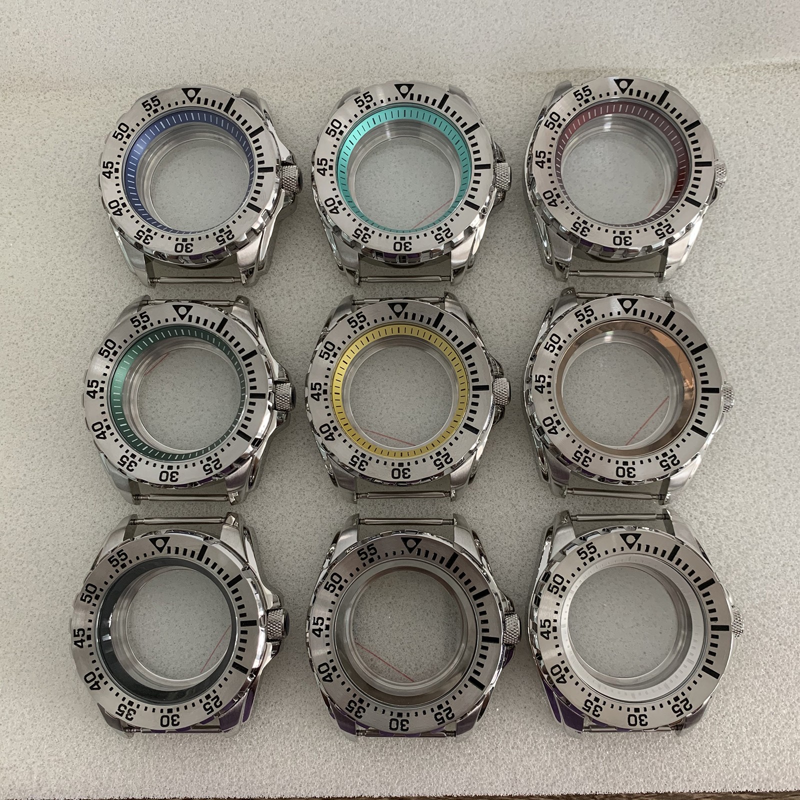 44MM Inner Shadow Case Rotatable Bezel Watch Case for NH35/NH36/4R Movement