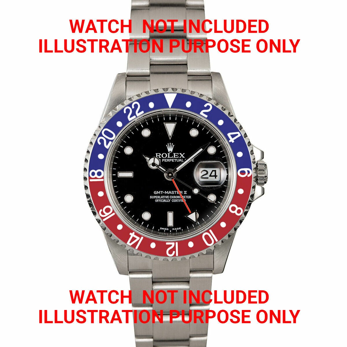 PEPSI BEZEL & INSERT + TENSION FOR ROLEX GMT MASTER I 16753 1675 16750 BLUE/RED