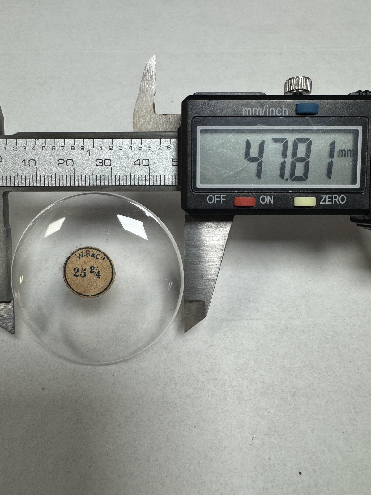 Vintage W.B.&C. Pocket Watch Mineral Crystal Domed 47.81mm 25 2/4 Clear