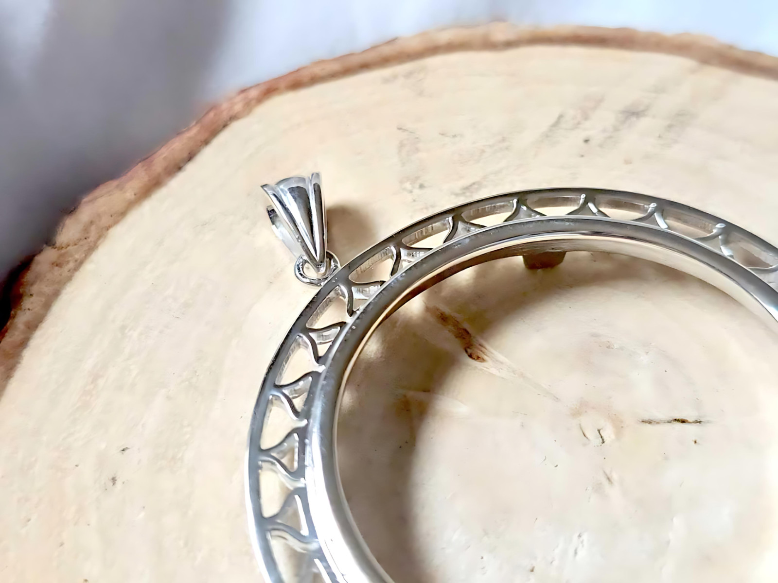 925 Sterling Silver Prong Back Filigree Edge Bezel for 36mm Coins