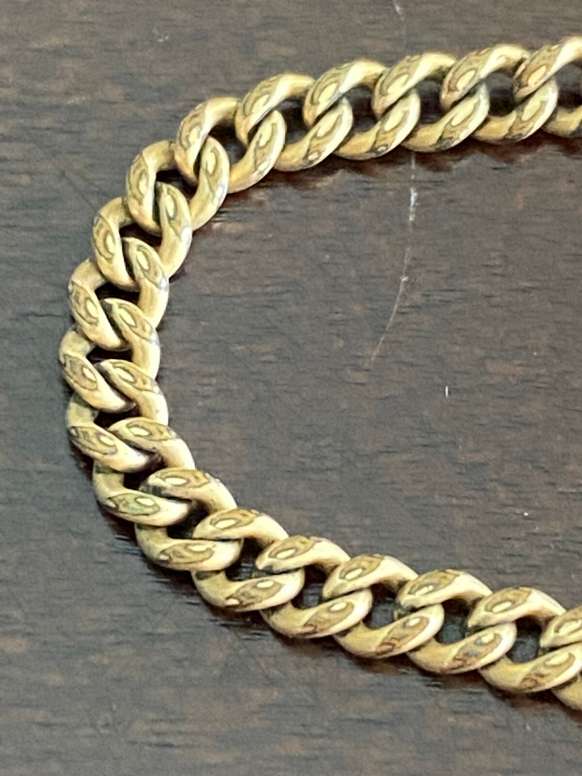 VINTAGE 11 INCH 1/20TH 12K YELLOW GOLD FILLED POCKET WATCH CHAIN, WORN