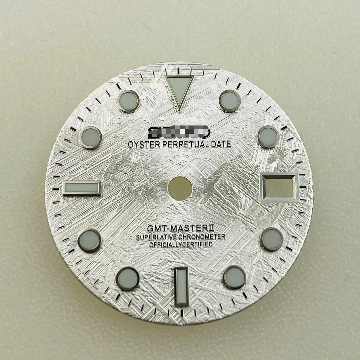 28.5mm GMT Meteorite pattern Watch Dial Blue Green Lume for Nh35 Nh36 Movement