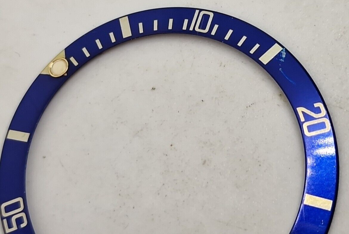 Rolex 315-16808-182 Blue Bezel Insert 16613 16618 16803 16808 Vintage Fat Font