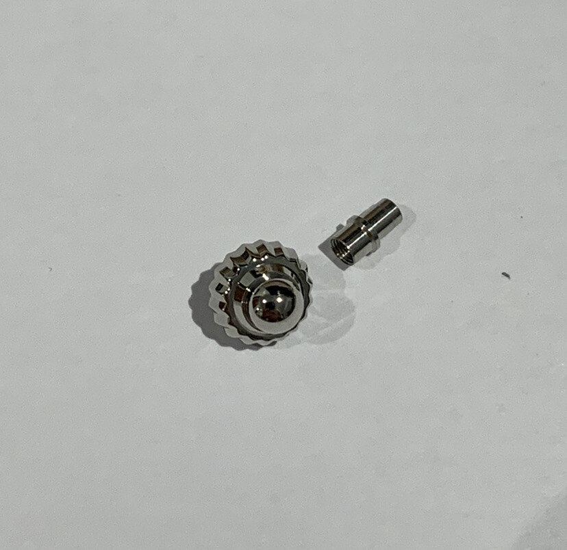 Generic 7.4mm Stainles Steel Screwdown Crown & Tube To Fit Cartier Roadster 2618