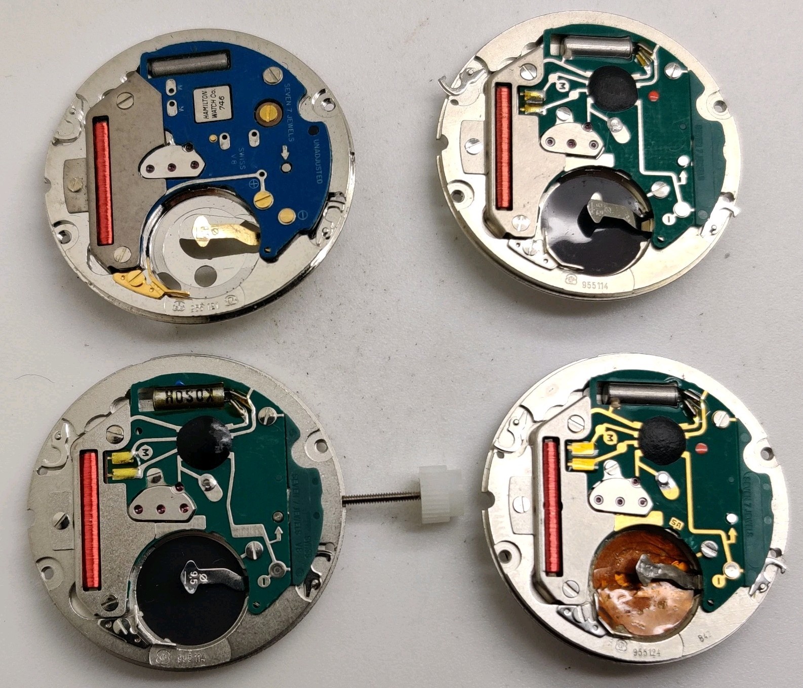4 ETA 955.114 955.121 955.124 Swiss quartz movements For Repair