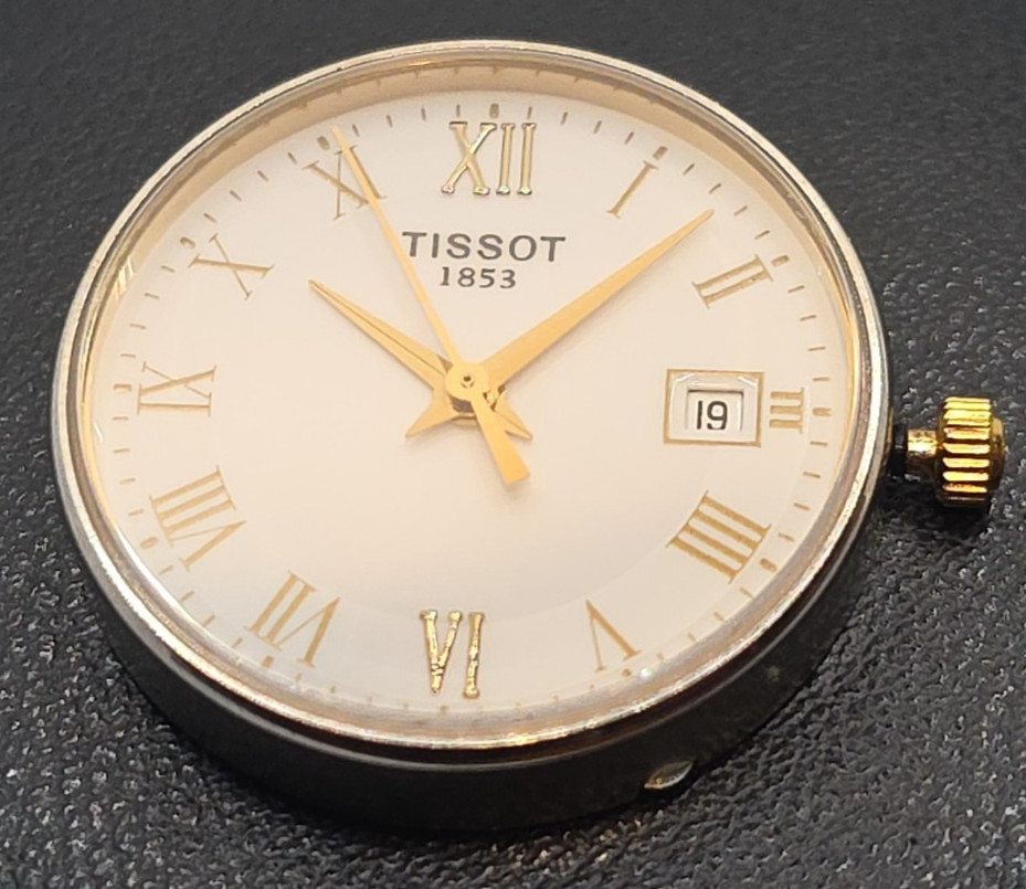 Tissot eta 956.112 movement block complete with glass, dial, gearbox etc