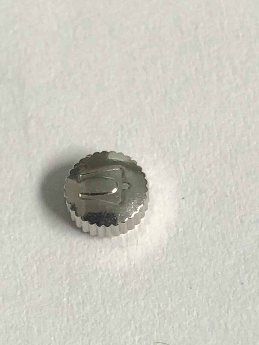 Accutron Waterproof Stainless Steel / White Watch Crowns NOS O.D. 4.7mm Tap 8