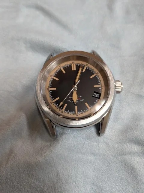 28.5mm Watch Dial Retro Navy Blue Black NH35 NH34 Movement 3.8 Crown Dive Men