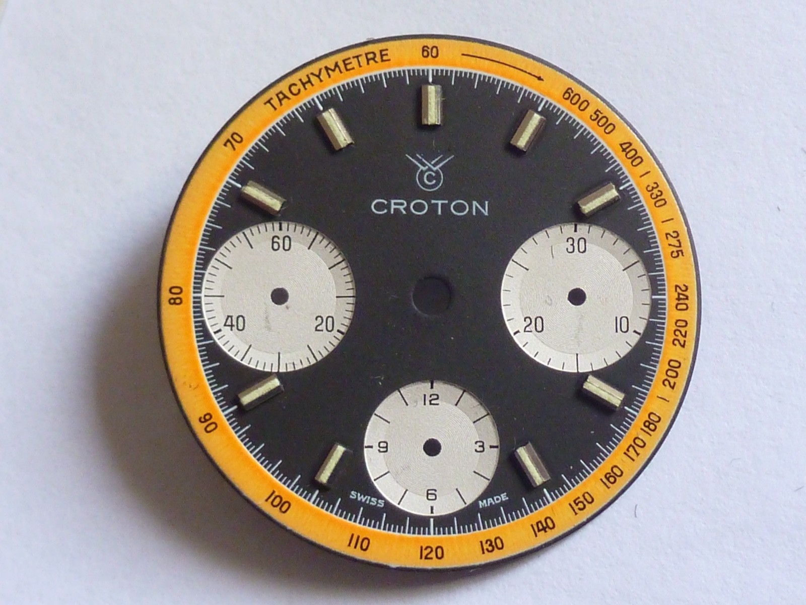 RARE Vintage Croton Sea Diver Valjoux 7736 Chronograph vintage 29mm orange black
