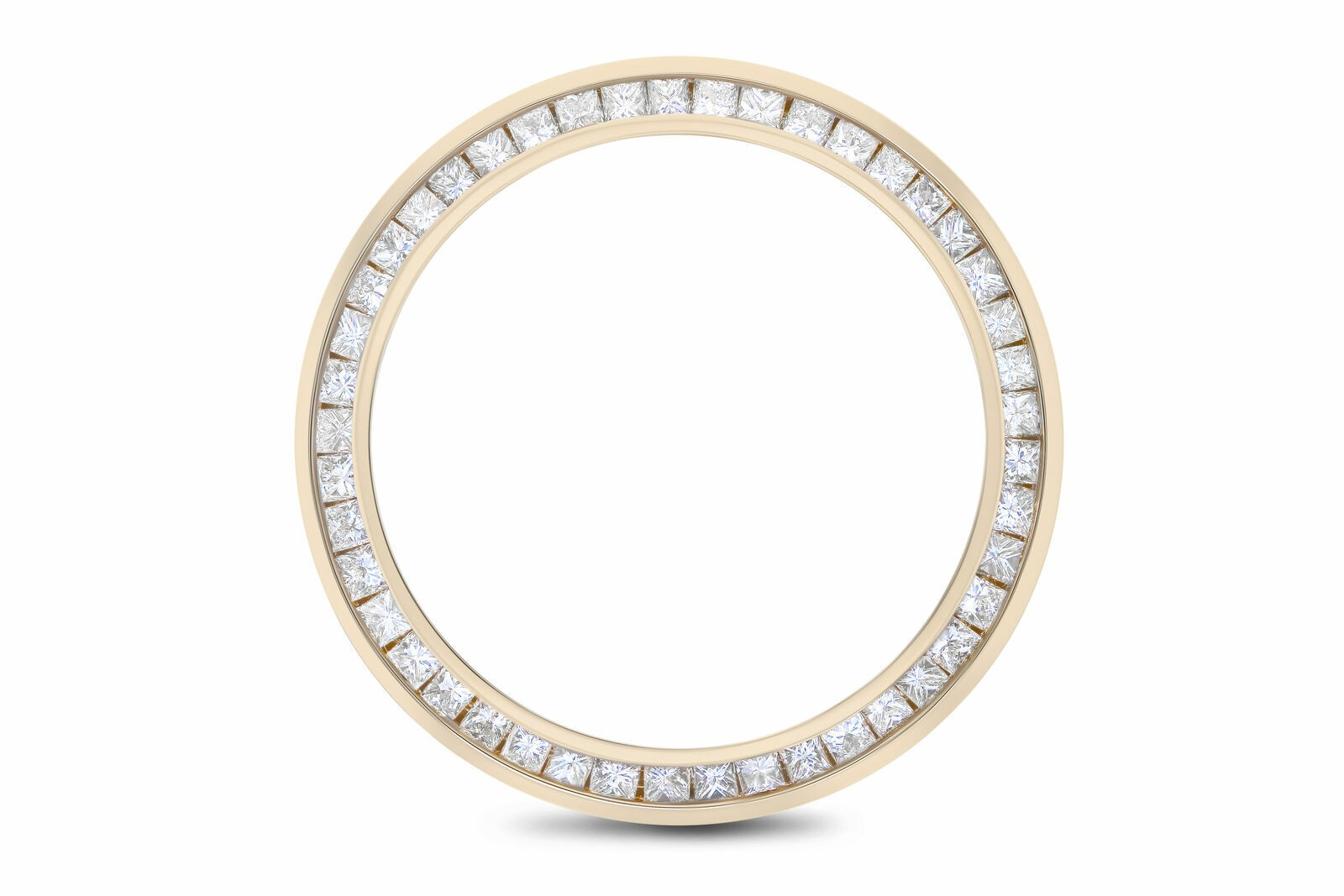 LADIES 2CT PRINCESS CUT NATURAL DIAMOND BEZEL 14KY FOR ROLEX DATJEUST PRES WATCH
