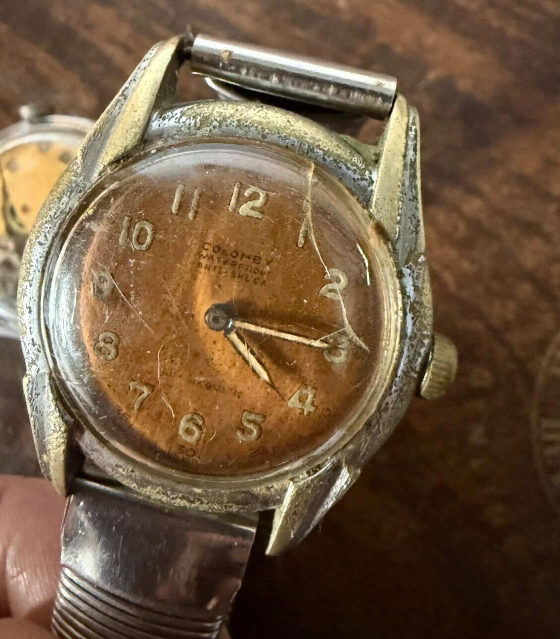 Vintage 1950’s 40’s Men’s Colomby Military Watch Waterproof w/ Expansion Band