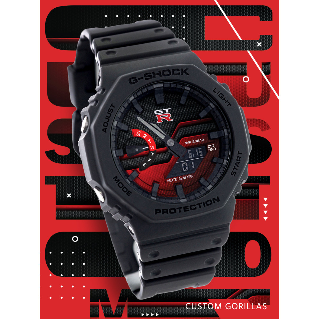 CasiOak Dial G Shock GA 2100 With Custom Logo GTR Design