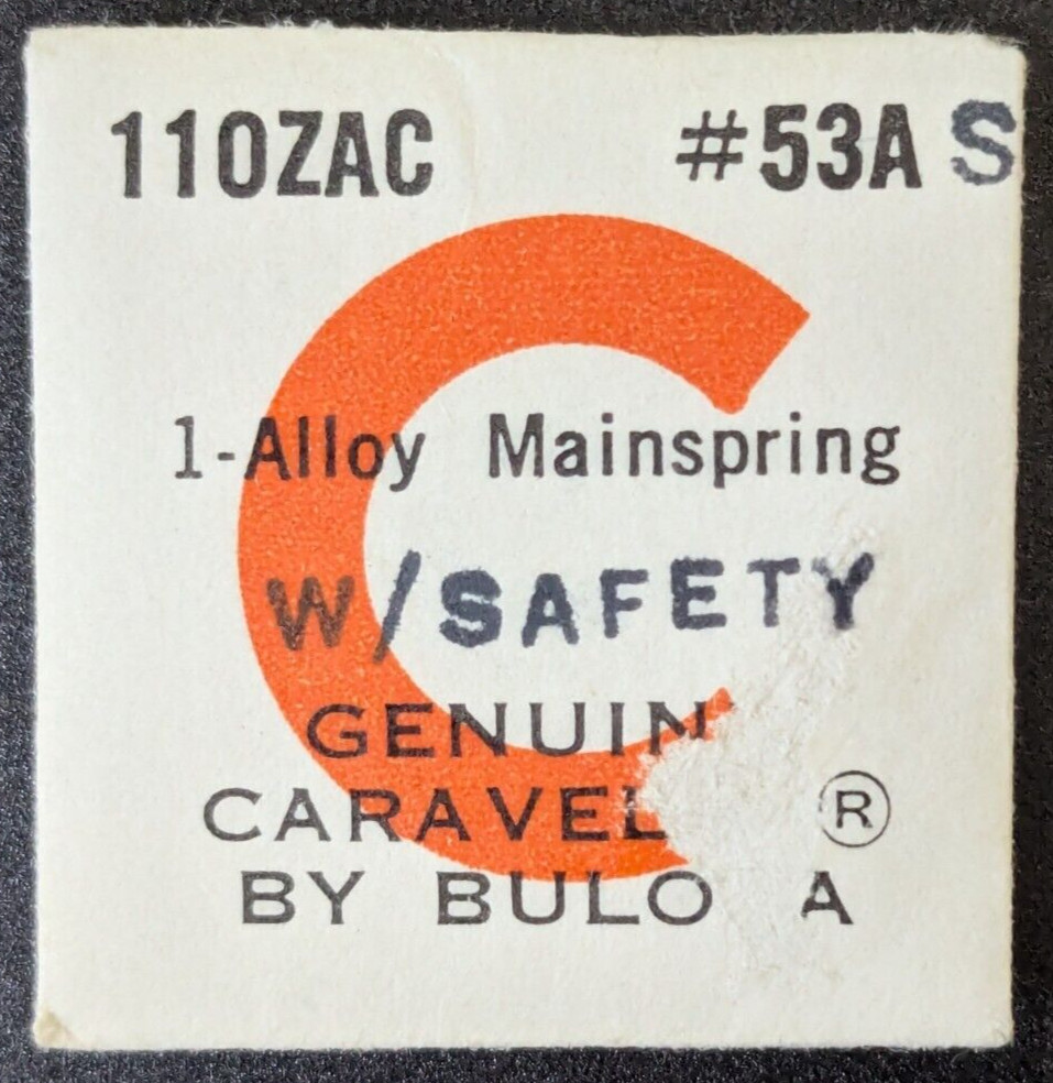 OEM NOS Bulova Caravelle Cal. 11OZAC Watch Mainspring Alloy w/ Safety Part# 53AS