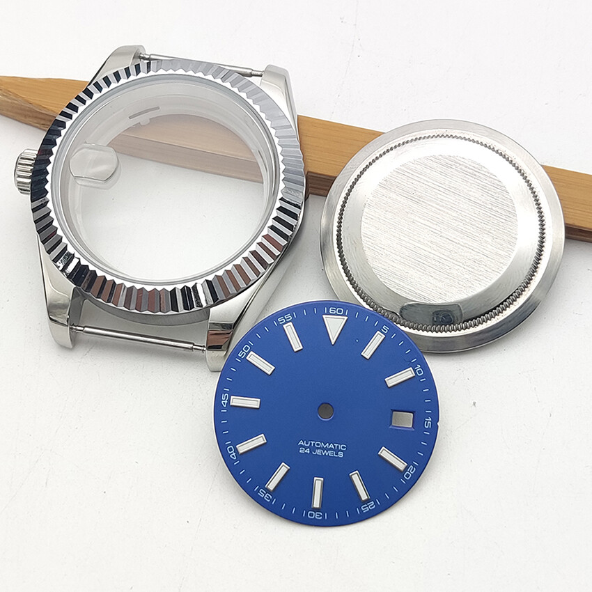 41mm Steel Case Strap Watch Dial Watch Hands Accessories For NH35/NH36 Movement