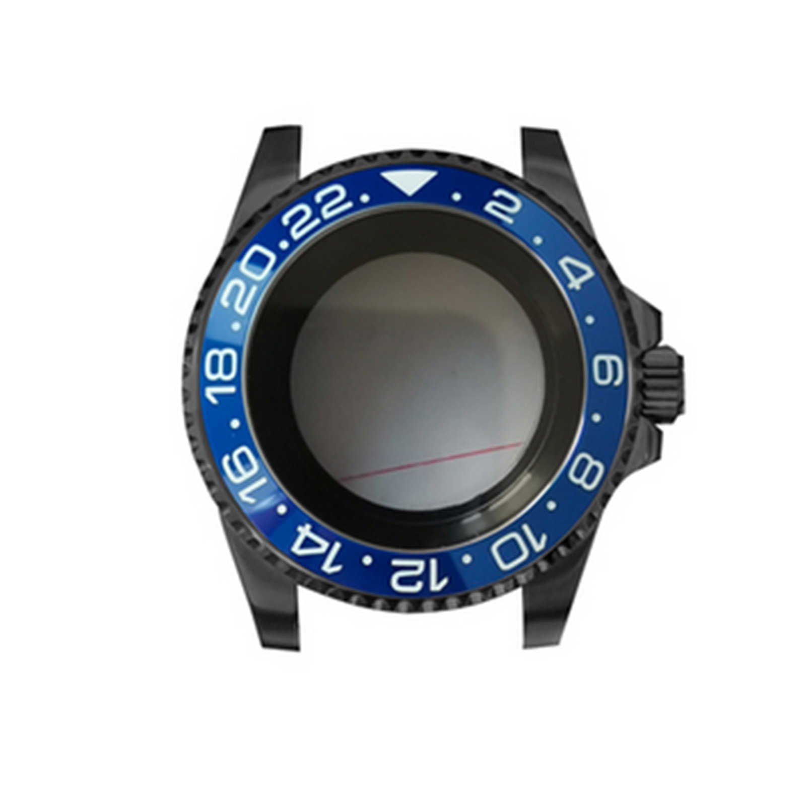 Watch Case 40MM PVD Black SUB Sapphire Flat Mirror Watch Case for NH35/NH36